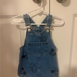 Zara Disney Blue Denim baby girl overall dress